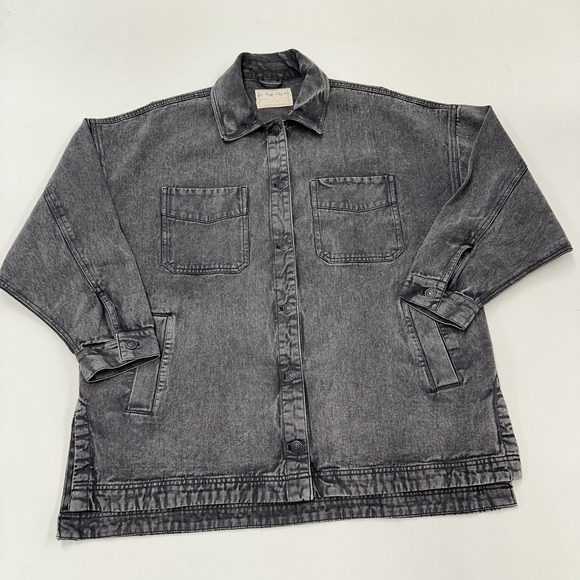 Free People Jackets & Blazers - We The Free People Madison City Denim Jacket Womens Small Chore Black Western